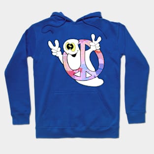 Peace ghost inside a groovy peace sign Hoodie